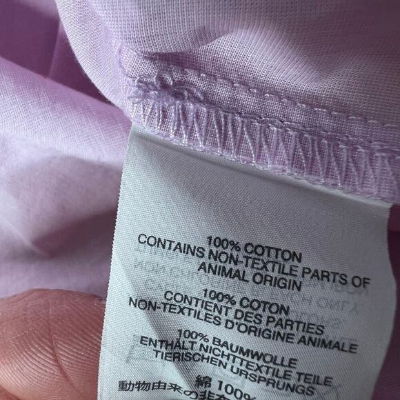 J. Crew Bell Sleeve Button Back Top Sz 8 Purple Lilac Blouse Cotton Casual - Picture 7 of 9